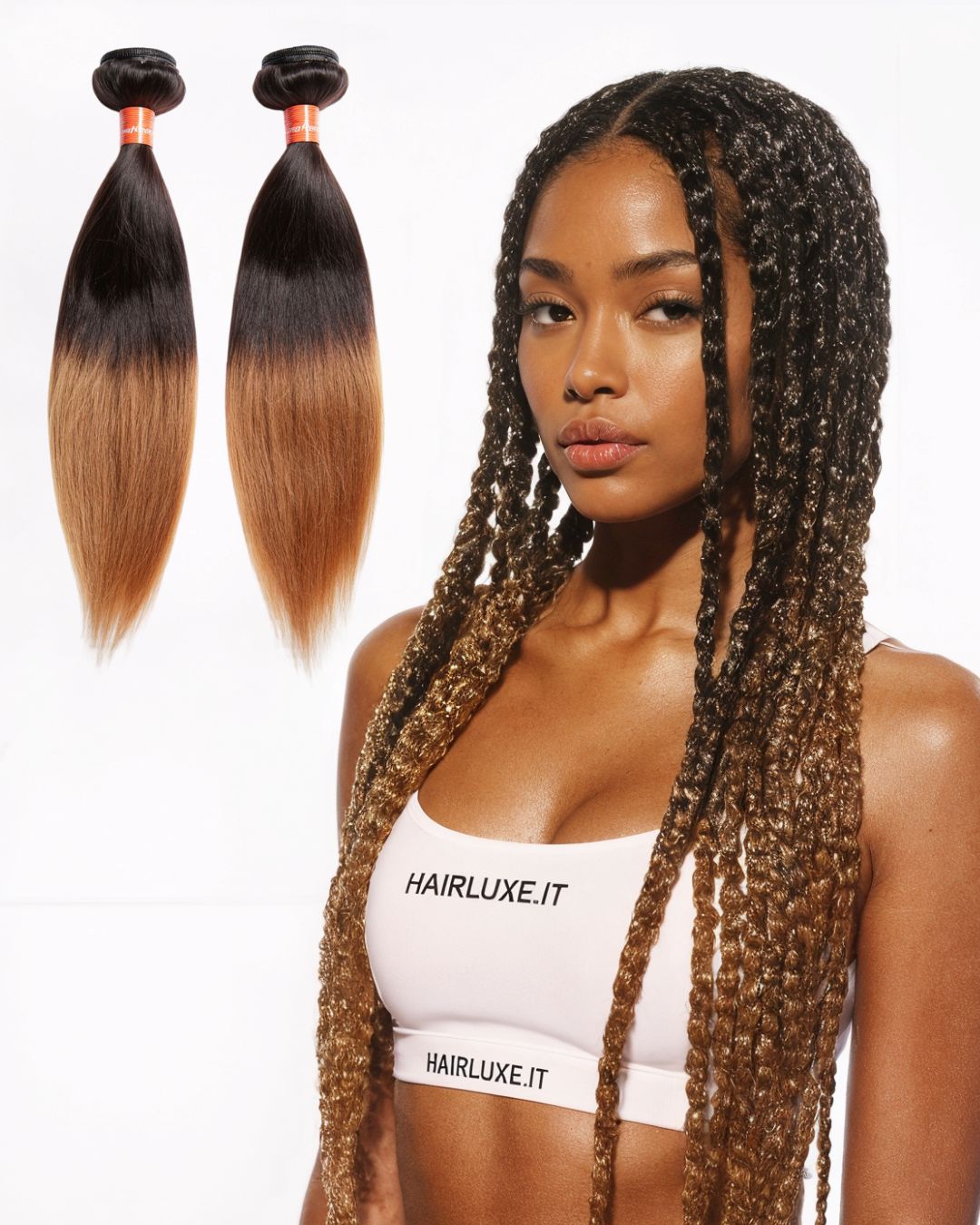 Ultra Braid – Nero Naturale  con punte marrone caldo/rame (T1B/340)