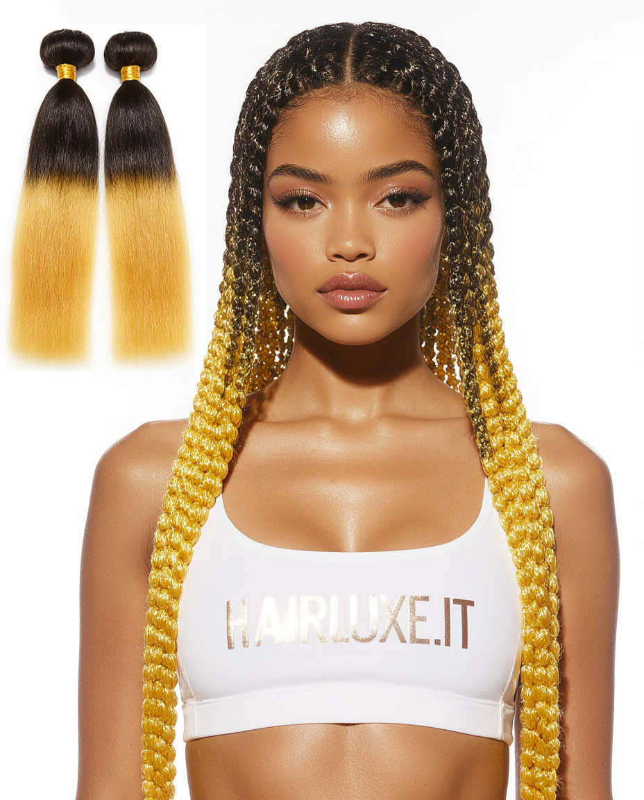 Ultra Braid –Radici nere naturali con punte giallo vivace  (T1B/144)