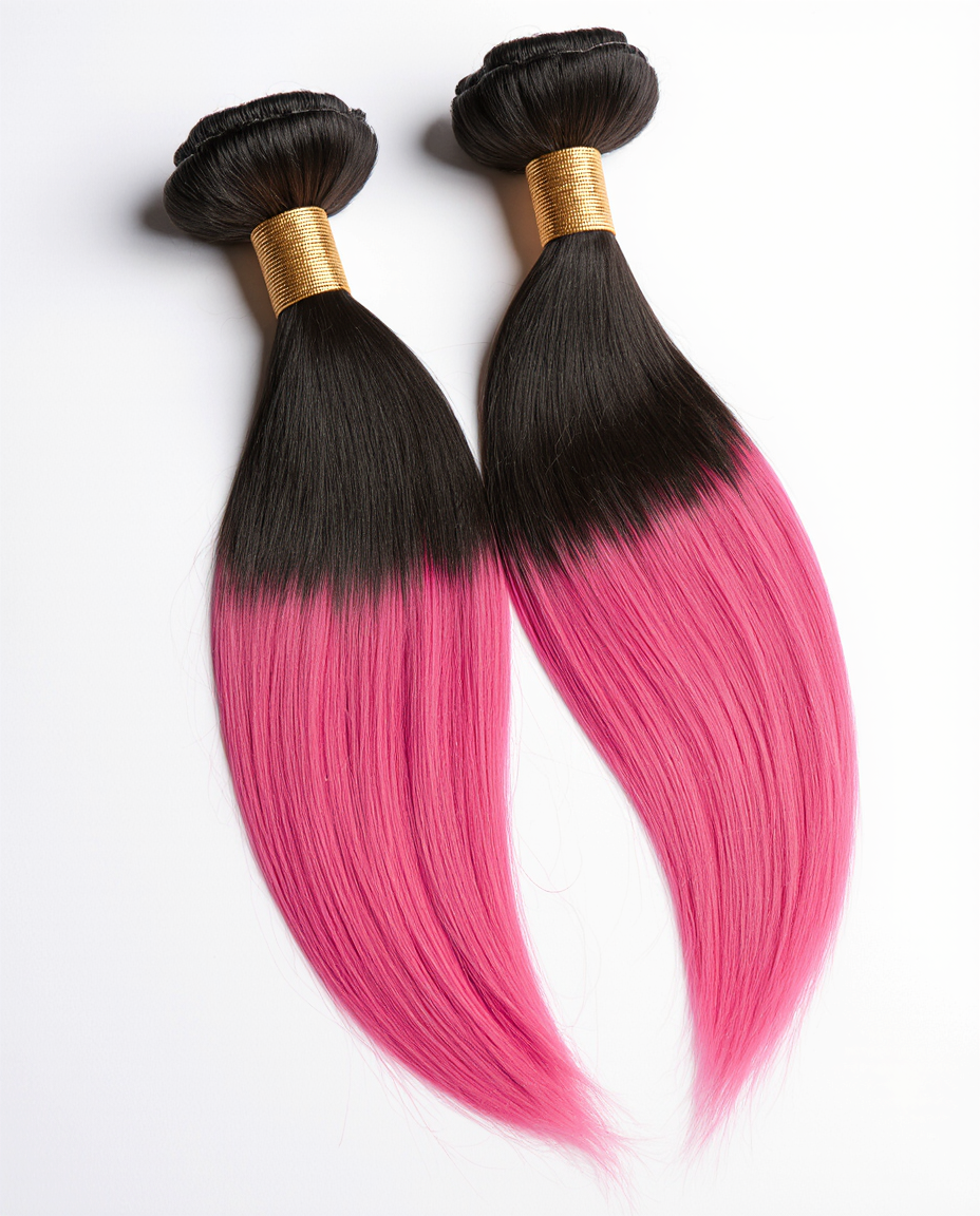 Ultra Braid – Nero Naturale con Lunghezze Rosa Intenso (T1B/Pink)