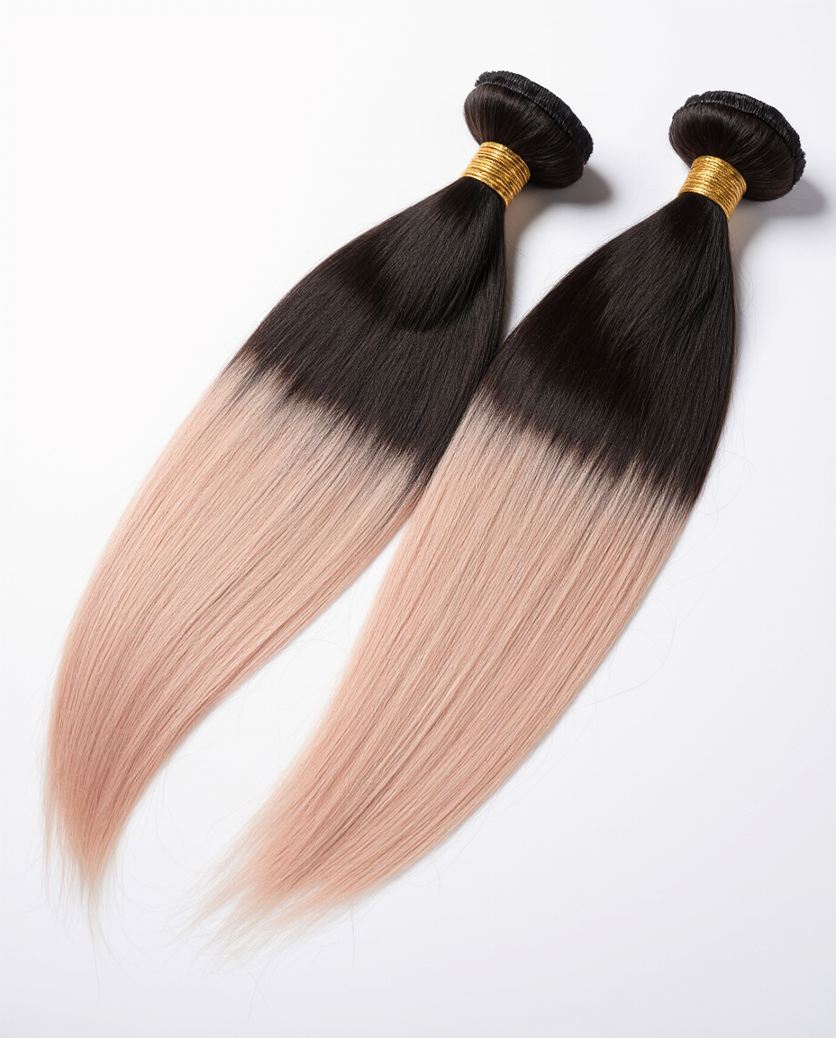 Ultra Braid – Nero Naturale con Lunghezze Vintage Rose (T1B/Vintage Rose)